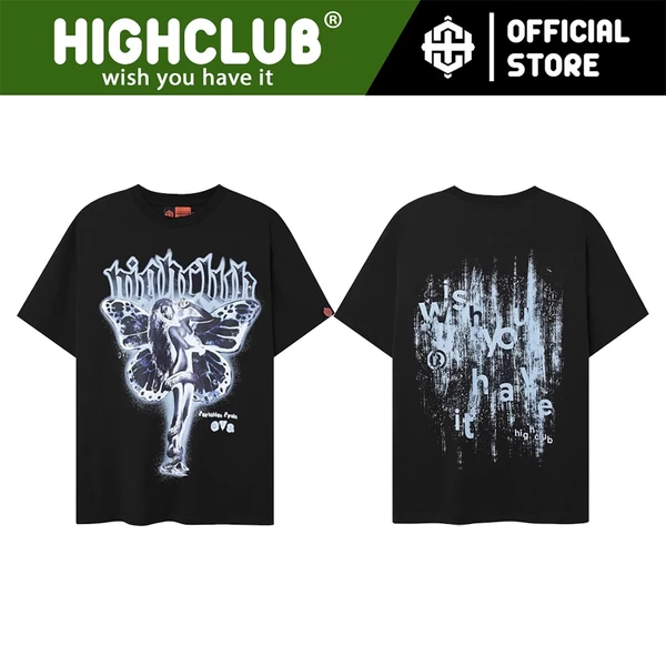 Áo Thun EVA Tay Lỡ Unisex Nam/Nữ Đen - HIGHCLUB Brand Chính Hãng