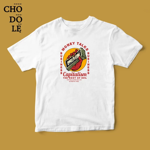 Áo thun tay ngắn unisex Chodole cho cả nam và nữ, chất liệu vải cotton in hình Root Of Evil