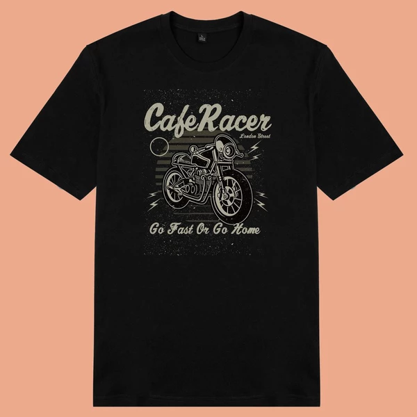 Áo thun ngắn tay unisex Chodole cho cả nam và nữ, chất liệu vải cotton in cotton 100% in hình Cafe Racer
