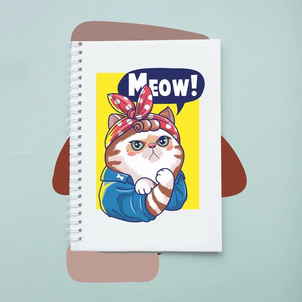 Sổ tay notebook lò xo của chodole khổ A5 80 trang tiện dụng ghi chép in hình bìa dễ thương Cat Lover Femeowism