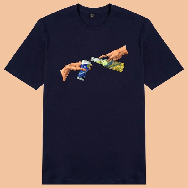Áo thun cotton 100% in hình Starry Night and Summer Day - Van Gogh