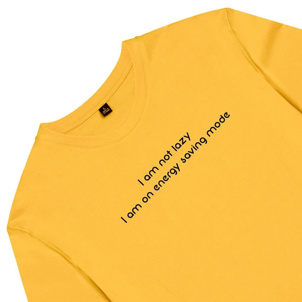 [Mã FATHANG5 giảm 10K đơn 50K] Áo thun unisex cotton 100% in chữ I am not lazy, I am on Energy mode (nhiều màu)