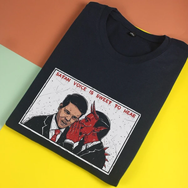 Áo thun ngắn tay unisex Chodole cho cả nam và nữ, chất liệu vải cotton in cotton in hình Satan voice