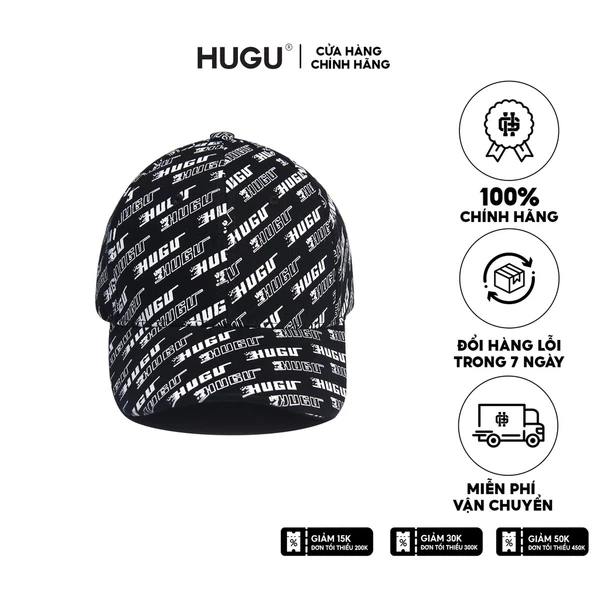 Mũ lưỡi trai họa tiết chính hãng HUGU Space Cap màu đen