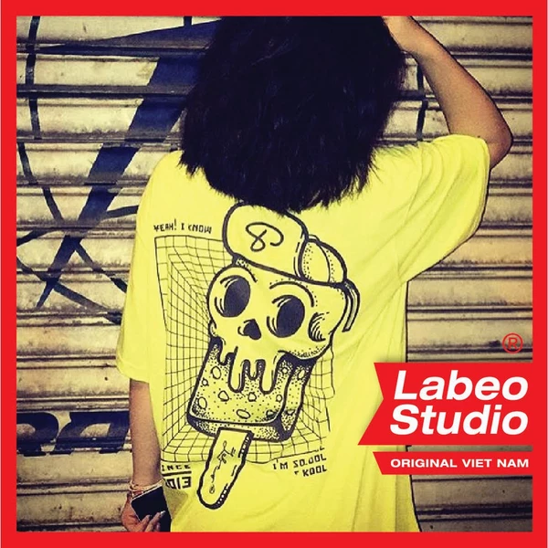 LB30 Skull kem T shirt Áo phông oversize