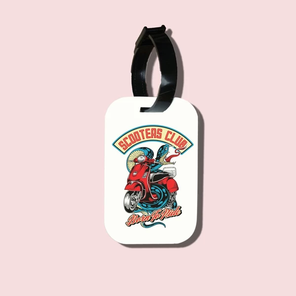 Thẻ hành lý của chodole làm bằng gỗ ép cán nhựa cao cấp in hình Scooter Club - Born to ride.