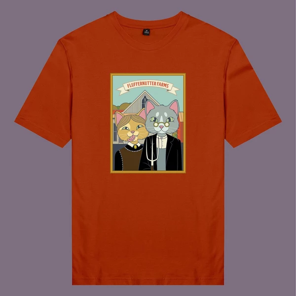 Áo thun unisex cotton in hình phim Cat Lover series - Fluffer Nutter Farms (nhiều màu)