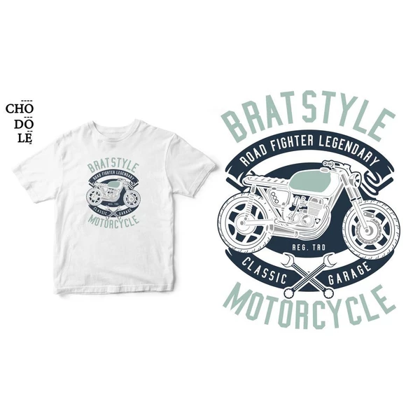 Áo thun tay ngắn unisex Chodole cho cả nam và nữ, chất liệu vải cotton in hình Road Fighter Legendary