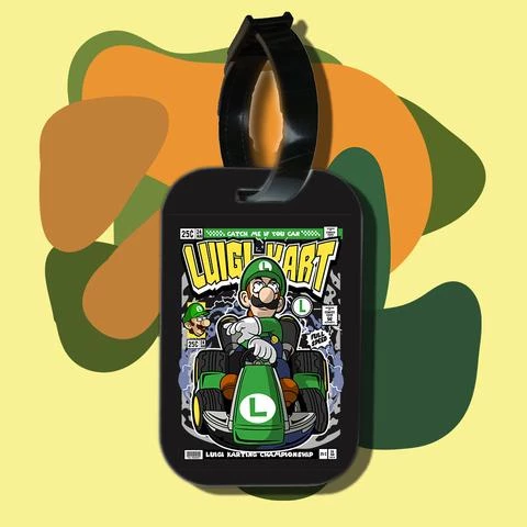 Thẻ hành lý cho túi xách balo du lịch in hình pop culture cartoon series - luigi kart (nhiều màu)