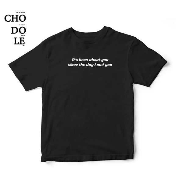 Áo thun cặp cotton 100% in chữ it has been about you