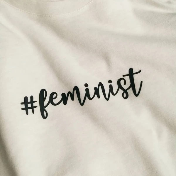 Áo thun tay ngắn unisex Chodole cho cả nam và nữ, chất liệu vải cotton in chữ#feminist