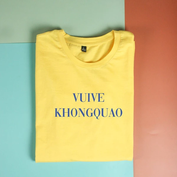Áo thun ngắn tay unisex Chodole cho cả nam và nữ, chất liệu vải cotton in cotton 100% in chữ - Vuive Khongquao