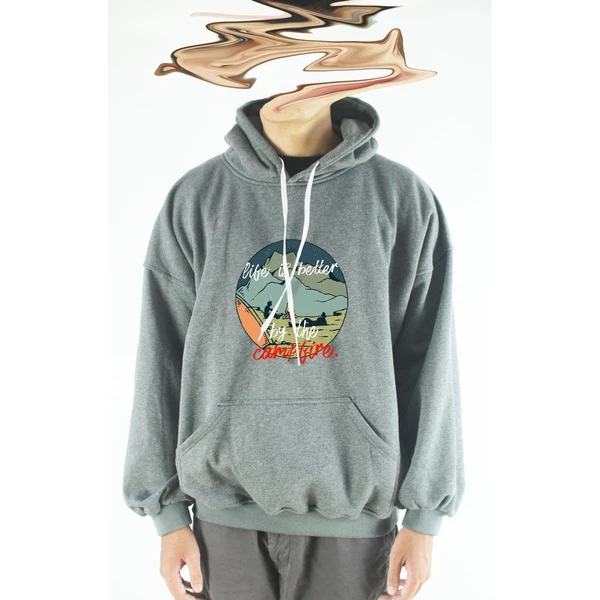 Áo hoodie unisex chodole chất liệu hoodie nỉ, đẹp form rộng cho cả nam và nữ in hình độc đáo Camp fire