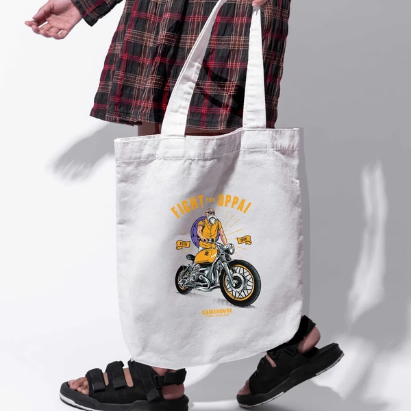 Túi vải tote bag của Chodole chất liệu túi canvas vải bố đẹp in hình độc đáo Thần Rùa Kame biker