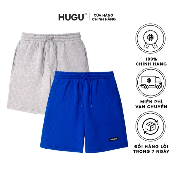 Quần short ngắn nam thể thao Quilted chính hãng HUGU chất liệu thun cao cấp co dãn thoải mái thoáng mát khi mặc