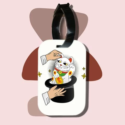 Thẻ hành lý cho túi xách balo du lịch in hình Cat Lover series - magic cat (nhiều màu)
