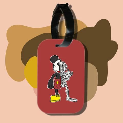 Thẻ hành lý cho túi xách balo du lịch in hình Half Skeleton - Mickey (nhiều màu)