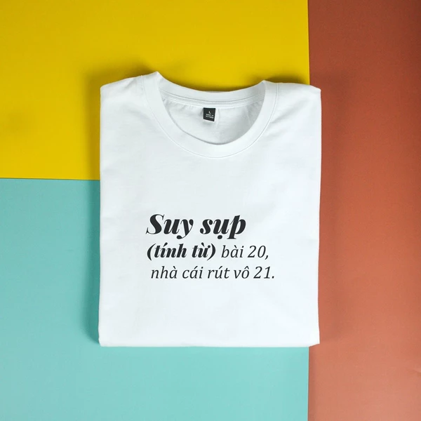 Áo thun ngắn tay unisex Chodole cotton 100% in chữ Suy Sụp - Tết 2024