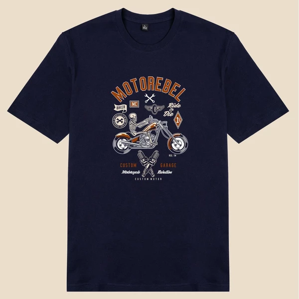 Áo thun tay ngắn unisex Chodole cho cả nam và nữ, chất liệu vải cotton in chữ Biker - Motor Rebel, Ride or die