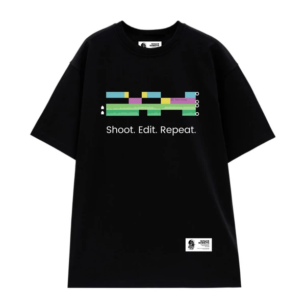Áo Thun Space Sheeps -  Video Editor, Áo Phông Tay Lỡ Unisex Form Rộng