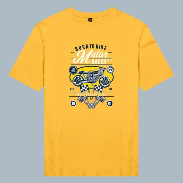 Áo thun tay ngắn unisex Chodole cho cả nam và nữ, chất liệu vải cotton in hình Biker - Born to ride, Motor Racer