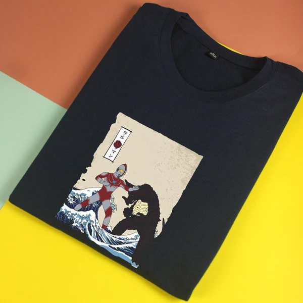 Áo thun ngắn tay unisex Chodole cho cả nam và nữ, chất liệu vải cotton in cotton in hình Godzilla