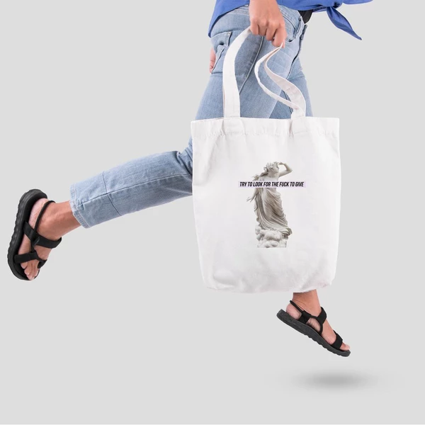 Túi vải tote bag của Chodole chất liệu túi canvas vải bố đẹp in hình độc đáo Try to look for the fu** to give