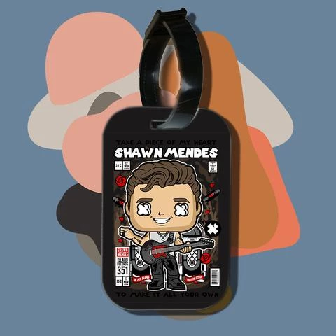 Thẻ hành lý cho túi xách balo du lịch in hình pop culture cartoon series - Shawn Mendes (nhiều màu)