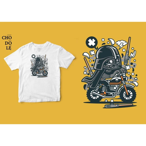 Áo thun unisex cotton 100% in hình Super Heroes Series - Vador Motocross (nhiều màu)