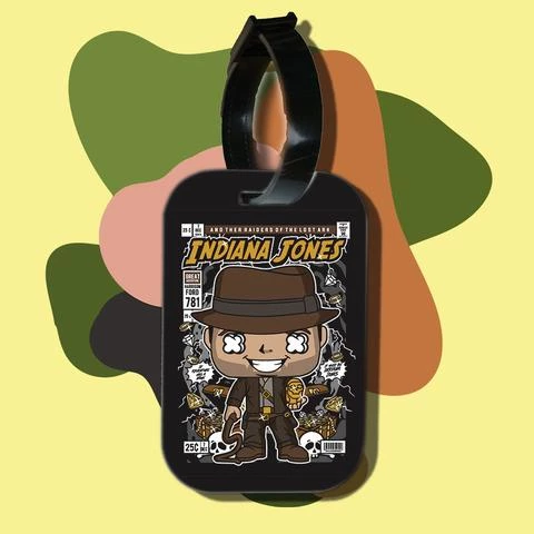 Thẻ hành lý cho túi xách balo du lịch in hình pop culture cartoon series - indiana jones (nhiều màu)