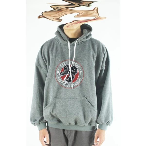 Áo khoác hoodie unisex cotton hình Keep it real, keep it old school (nhiều màu)