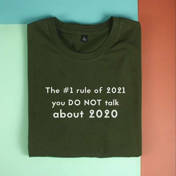Áo thun tay ngắn unisex Chodole cho cả nam và nữ, chất liệu vải cotton in hình the #1 rule of 2021
