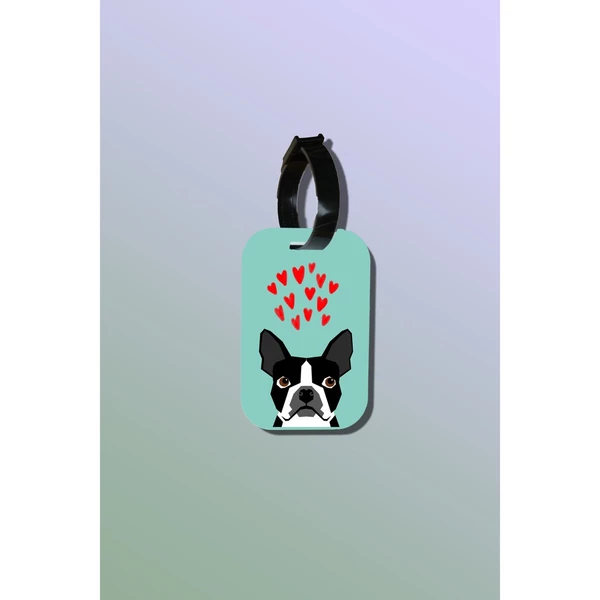 Tag hành lý là loại thẻ hành lý làm bằng gỗ ép cán nhựa cao cấp in hình thú cưng Pet Lovers - Boston Terrier