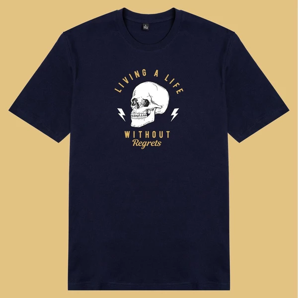 Áo thun tay ngắn unisex Chodole cho cả nam và nữ, chất liệu vải cotton in hình  Living a Life without regret