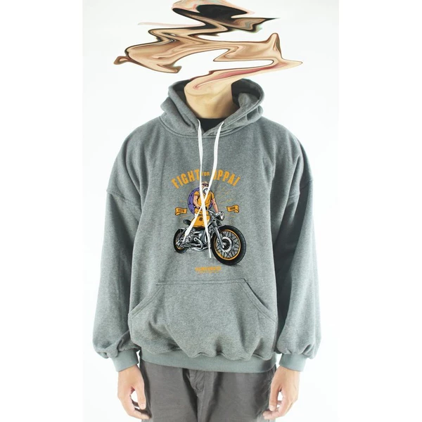 Áo hoodie unisex chodole chất liệu hoodie nỉ, đẹp form rộng cho cả nam và nữ in hình độc đáo Biker - Thần Rùa Kame