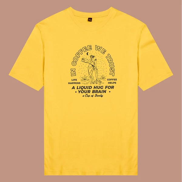 Áo thun ngắn tay unisex Chodole cho cả nam và nữ, chất liệu vải cotton in cotton 100% in hình In coffee we trust