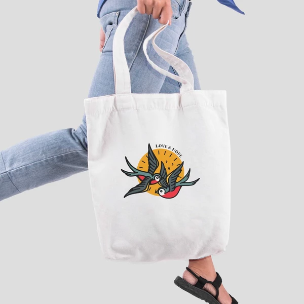 Túi vải tote bag của Chodole chất liệu túi canvas vải bố đẹp in hình độc đáo Ink Art - Love and hope