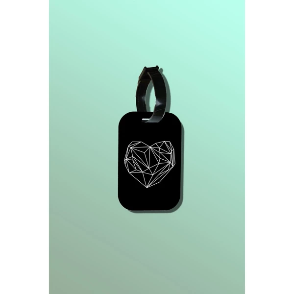 Tag hành lý loại thẻ hành lý làm bằng gỗ ép cán nhựa cao cấp in hình Heart Graphic