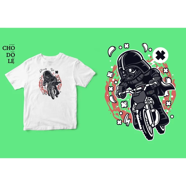 Áo thun unisex cotton 100% in hình Super Heroes Series - Vader Motocross (nhiều màu)