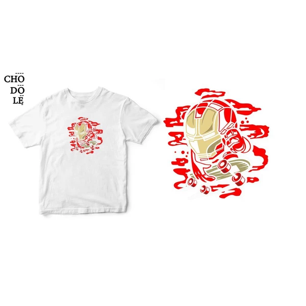 Áo thun unisex cotton 100% in hình Super Heroes Series - Iron Skate (nhiều màu)
