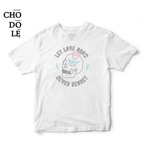 Áo thun ngắn tay unisex Chodole cho cả nam và nữ, chất liệu vải cotton in COTTON 100% IN HÌNH LET LOVE GROW