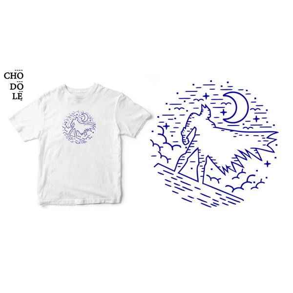 Áo thun tay ngắn unisex Chodole cho cả nam và nữ, chất liệu vải cotton in hình Darkest Night