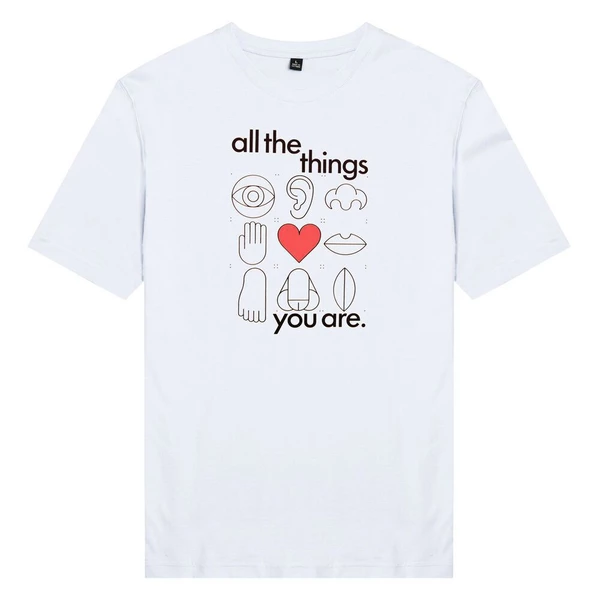 Áo thun tay ngắn unisex Chodole cho cả nam và nữ, chất liệu vải cotton in hình All the things you are (màu trắng)