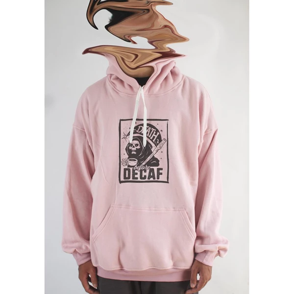  Áo hoodie unisex chodole chất liệu hoodie nỉ, đẹp form rộng cho cả nam và nữ in hình độc đáo Death Before Decaf