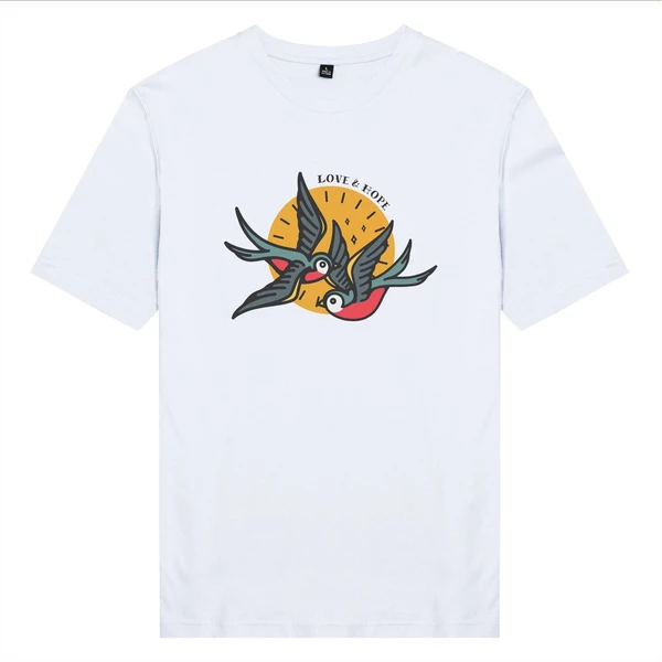 Áo thun ngắn tay unisex Chodole cho cả nam và nữ, chất liệu vải cotton in cotton 100% in hình Ink Art - Love and Hope