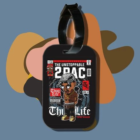 Thẻ hành lý cho túi xách balo du lịch in hình Hip Hop Legends Tupac (nhiều màu)