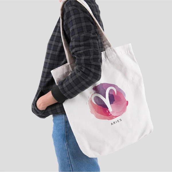 Túi vải canvas in hình Cung hoàng đạo Aries Bạch Dương