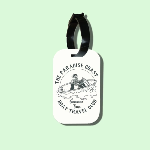 Thẻ hành lý của chodole làm bằng gỗ ép cán nhựa cao cấp in hình Summer time, boat travel club