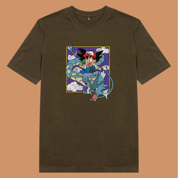  Áo thun ngắn tay unisex Chodole cho cả nam và nữ, chất liệu vải cotton in cotton in hình Dragonball - Dragon Pokemon