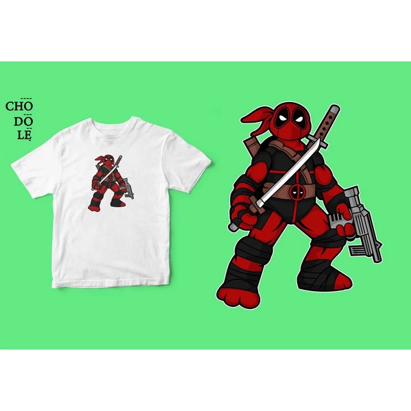 Áo thun tay ngắn unisex Chodole cho cả nam và nữ, chất liệu vải cotton in chữ Super Heroes Series - Ninja Deadpool